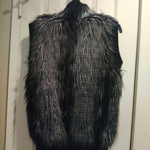 NWOT AQUA Faux Feather vest